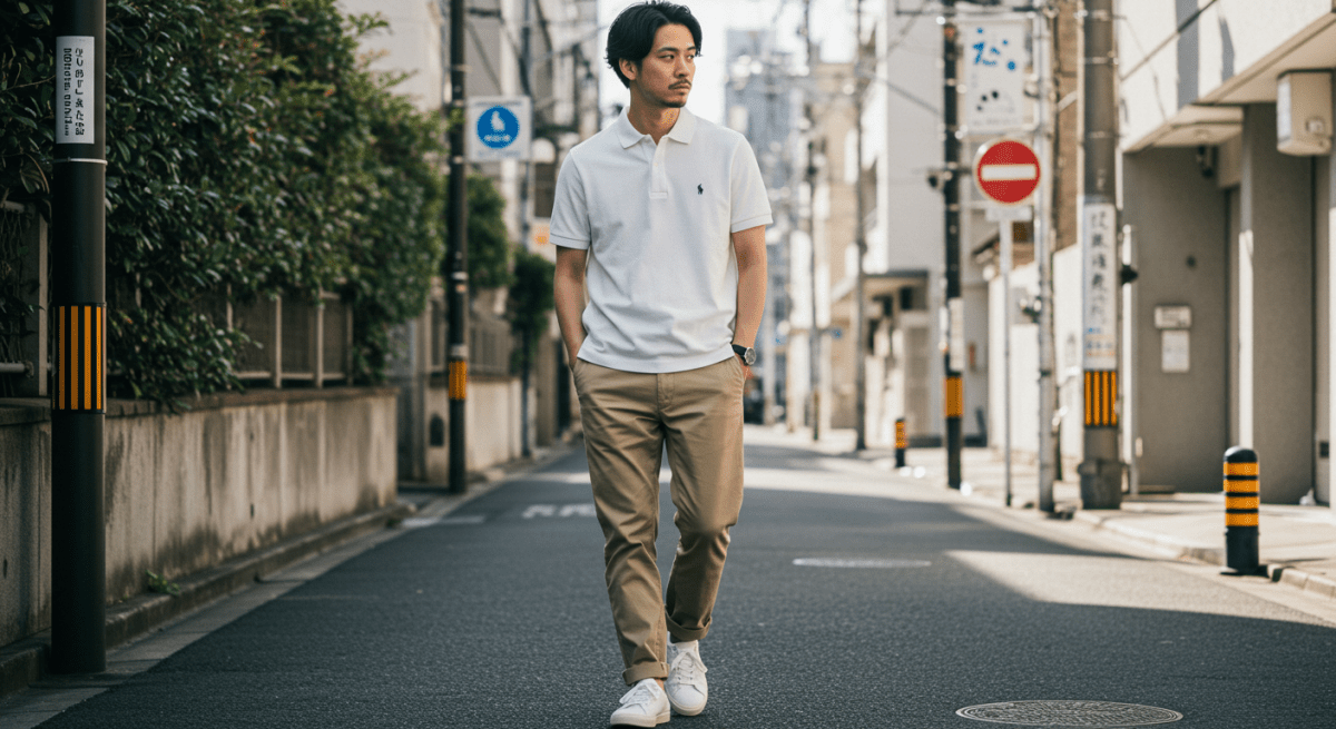 ポロシャツ×スニーカーのメンズコーデ!着こなし方と選び方のコツ - ファッション通販NNine(ナイン)