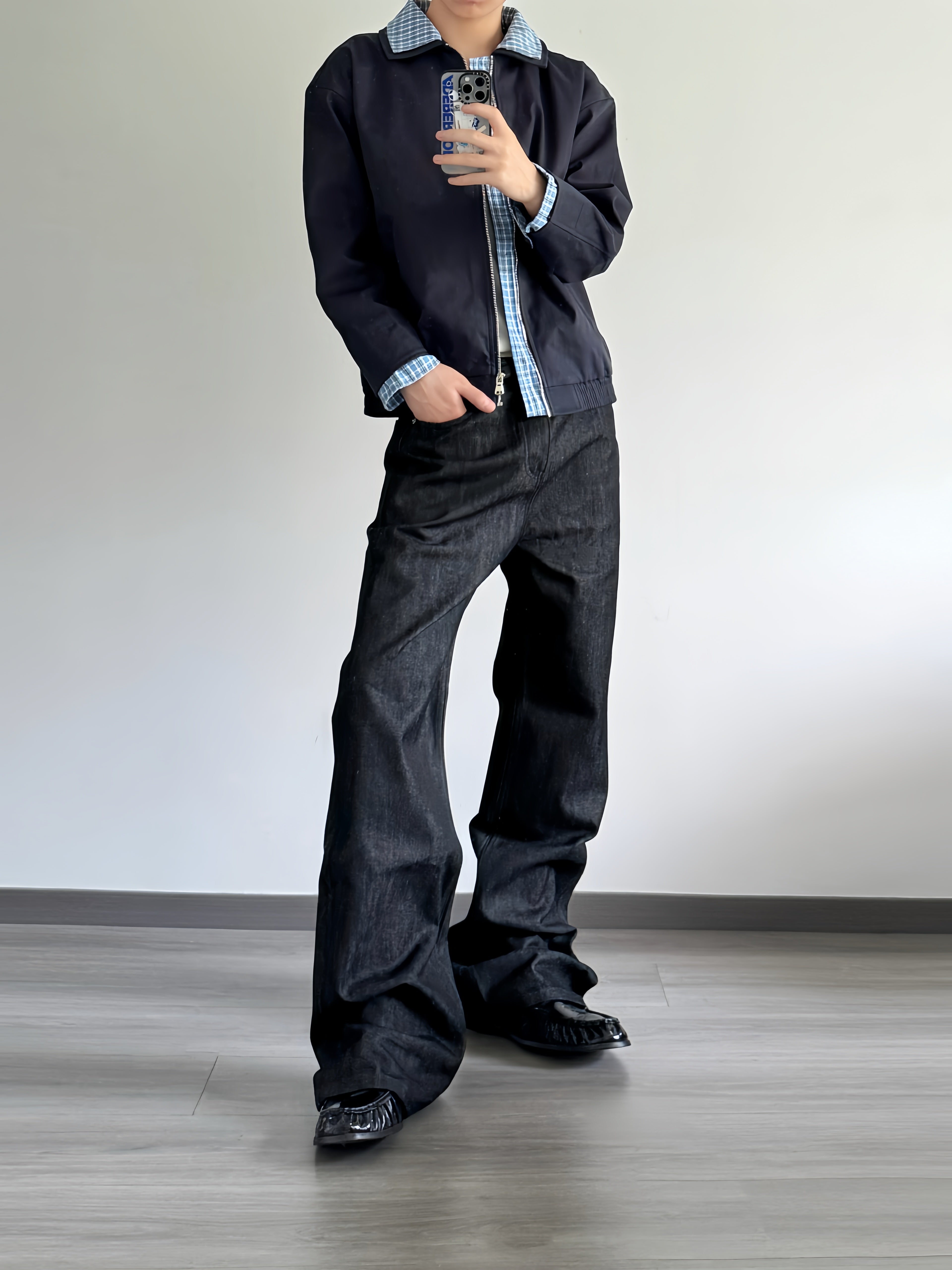 プラッド・ドッキングカラー・ハリントンジャケット N6145