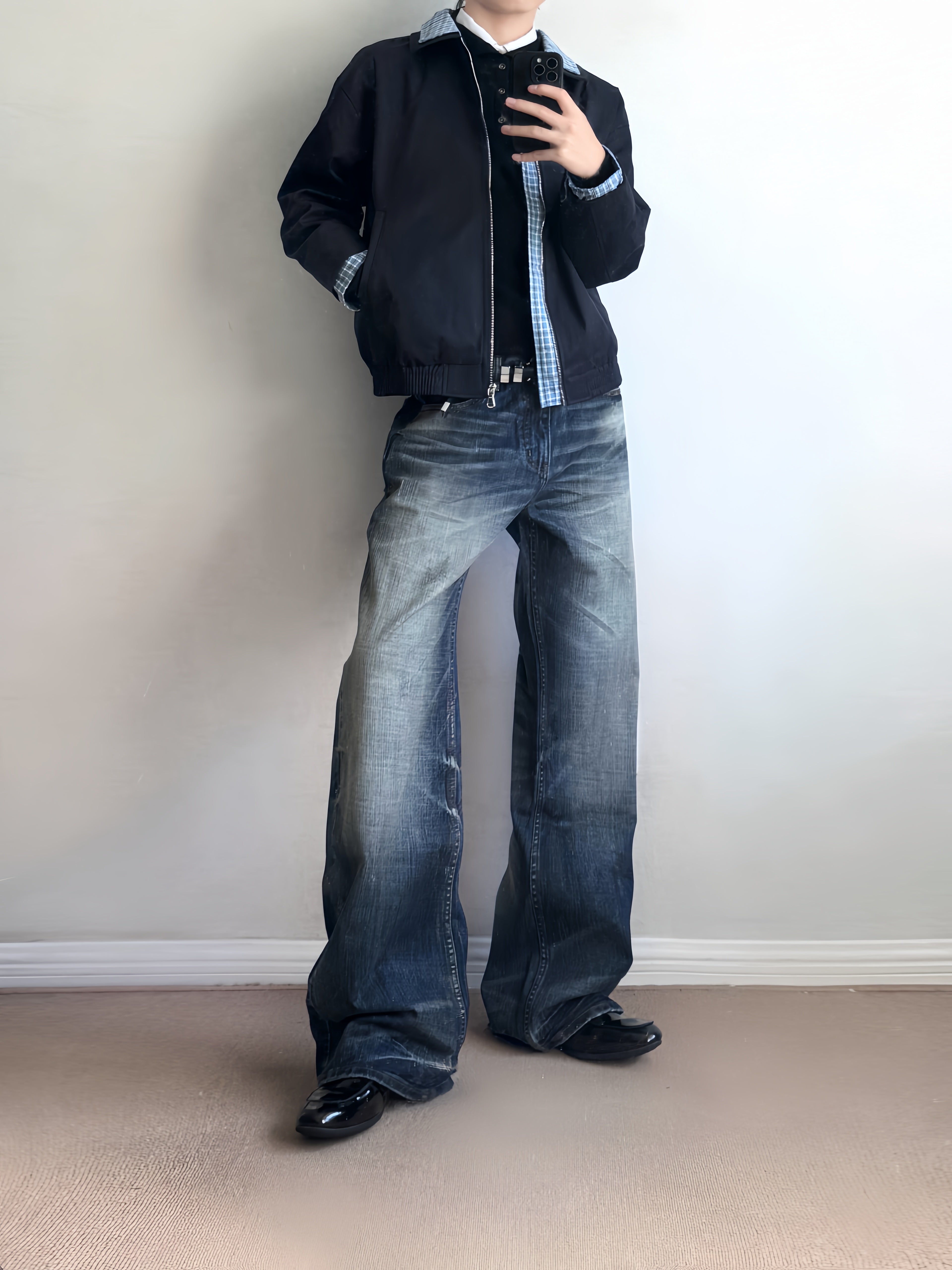 プラッド・ドッキングカラー・ハリントンジャケット N6145