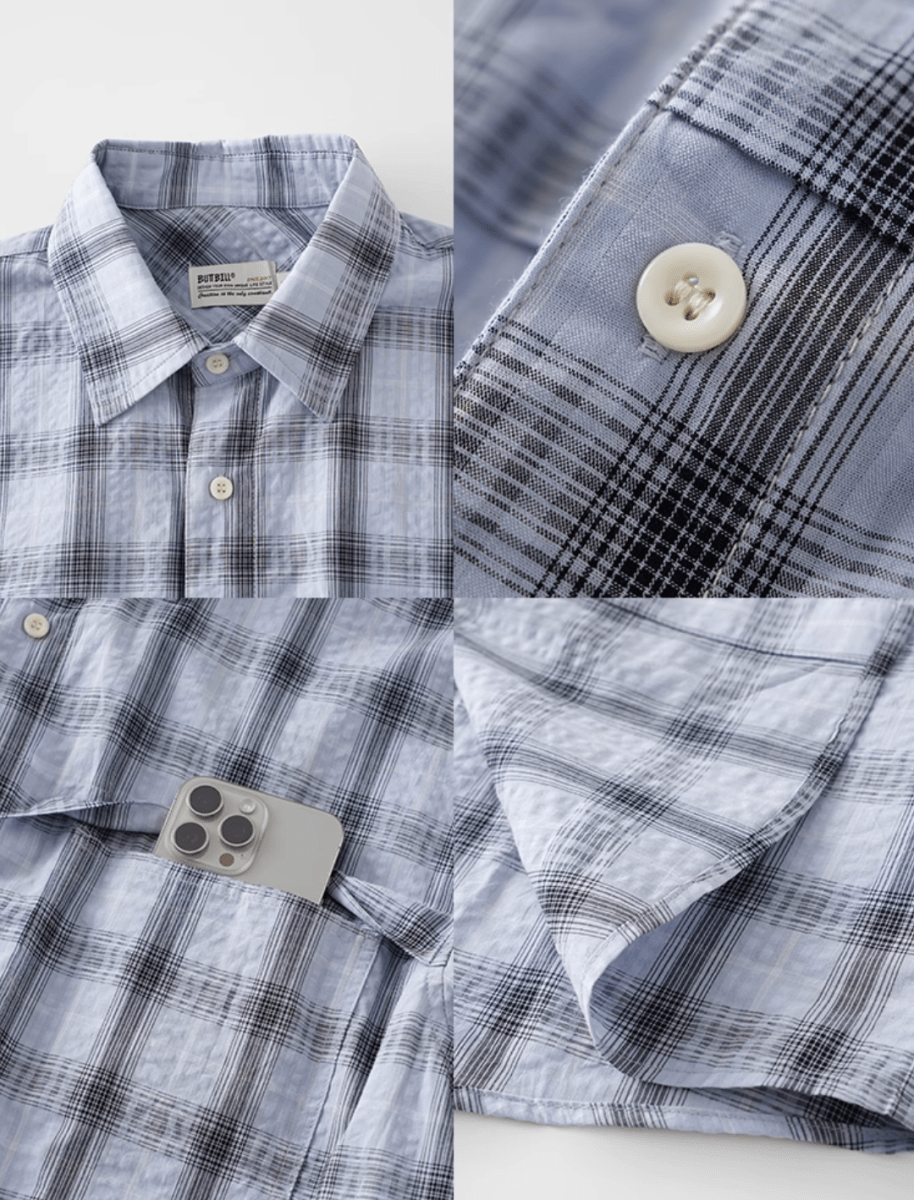 レトロチェックシャツ メンズ レディース 綿100% 長袖|Retro Check SHIRT N5370 - メンズファッション通販 NNine(ナイン)