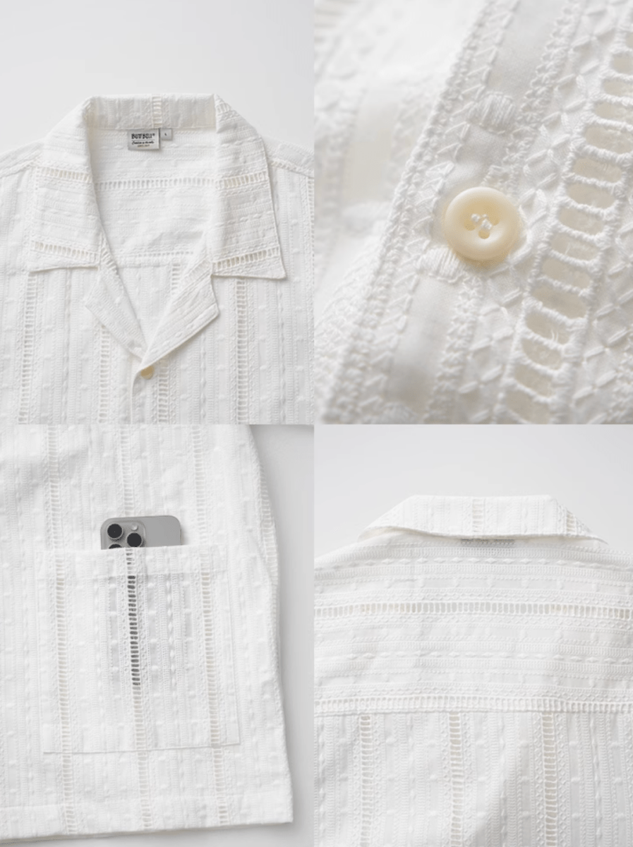 シアーキューバカラーシャツ メンズ レディース 綿100% 透け感 夏 / Sheer Cuban Collar Shirt N5455 - メンズファッション通販 NNine(ナイン)