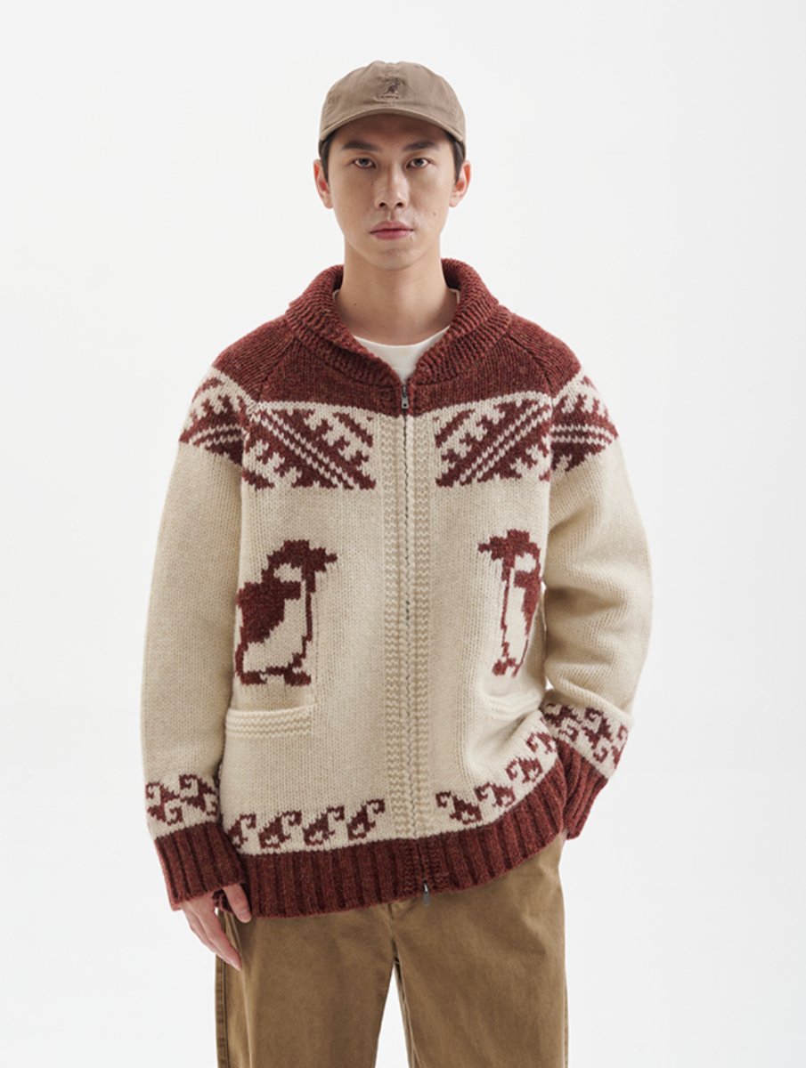 【ウール100%】nordic penguin cardigan N4611 - NNine