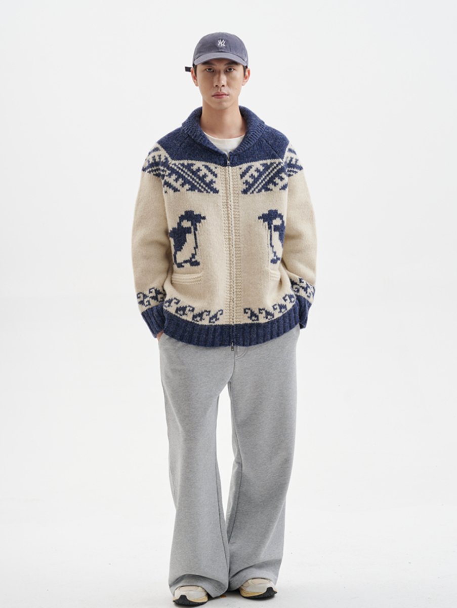 【ウール100%】nordic penguin cardigan N4611 - NNine