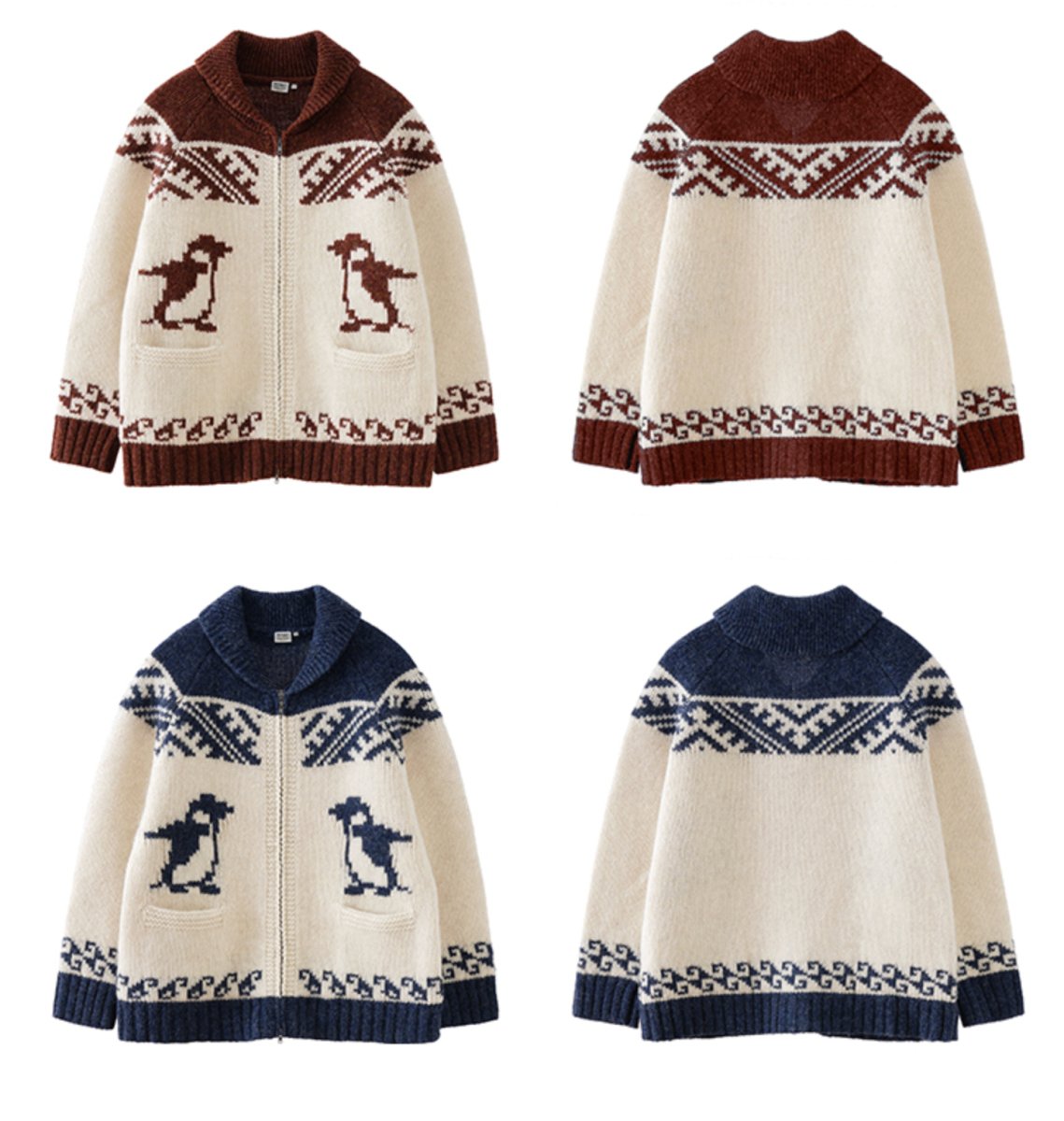 【ウール100%】nordic penguin cardigan N4611 - NNine