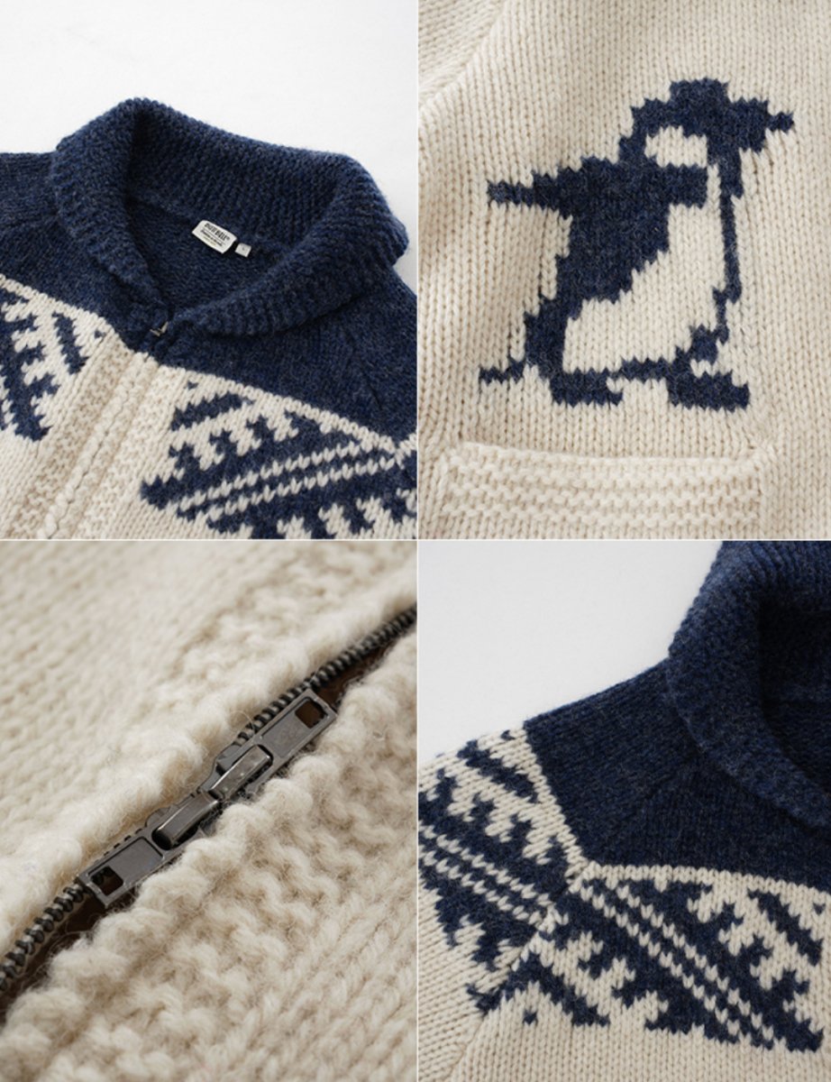 【ウール100%】nordic penguin cardigan N4611 - NNine
