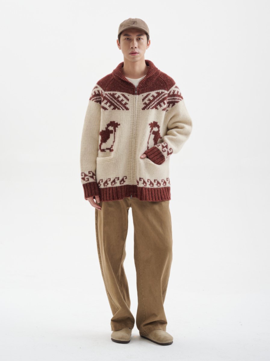 【ウール100%】nordic penguin cardigan N4611 - NNine