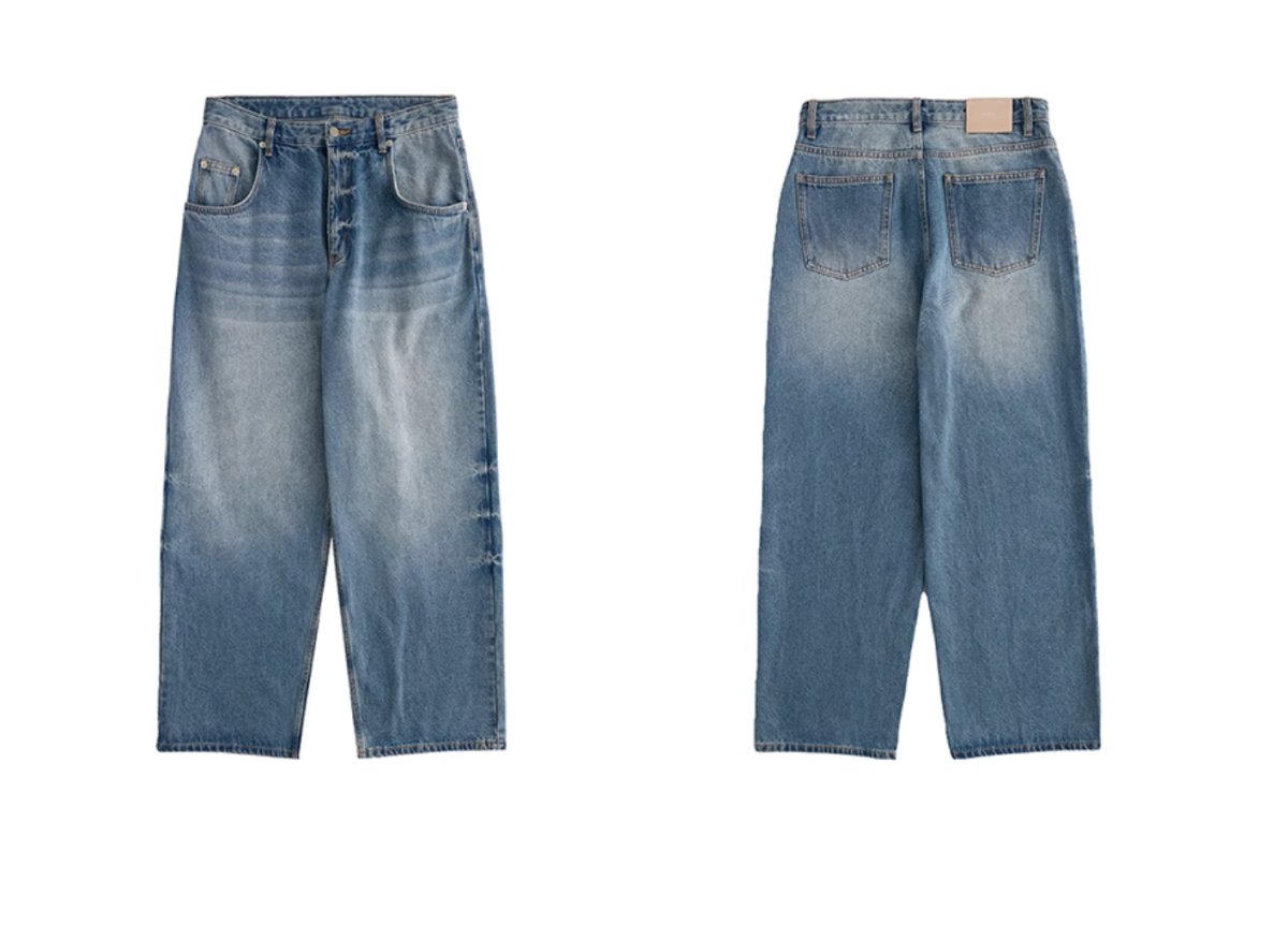 【13.2oz】straight denim pants / 1980Sウォッシュデニム N3800 - NNine