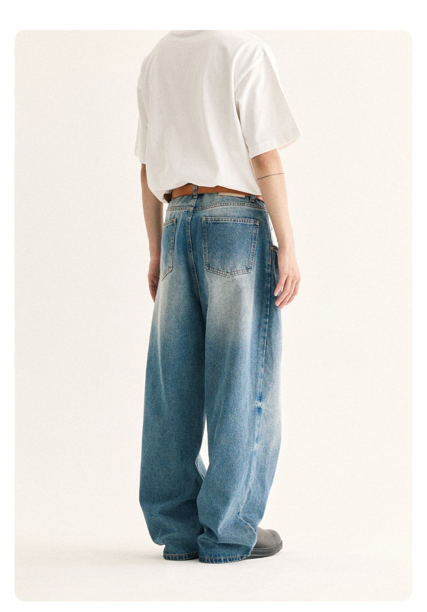 【13.2oz】straight denim pants / 1980Sウォッシュデニム N3800 - NNine