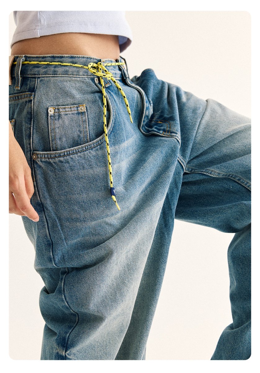 【13.2oz】straight denim pants / 1980Sウォッシュデニム N3800 - NNine