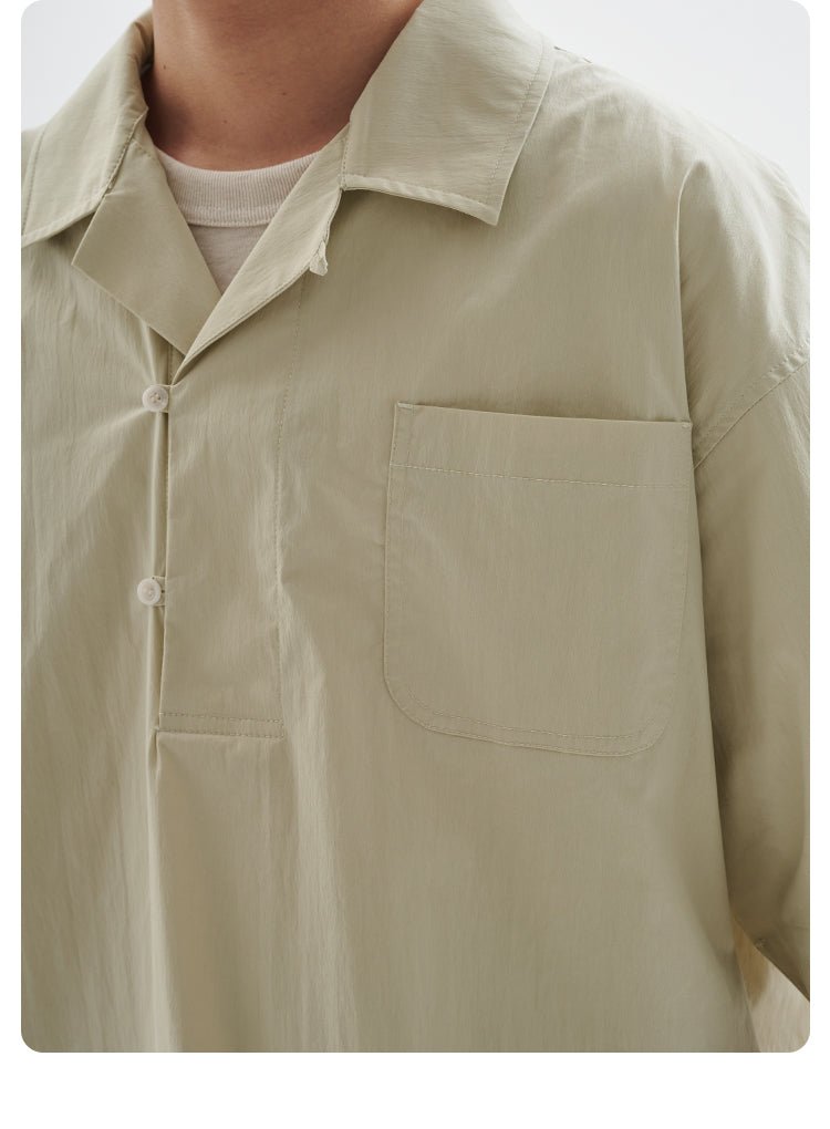 【148g】half open collar shirt N3349 - NNine