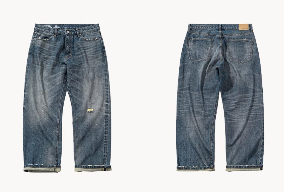 【14OZ】crushed straight denim pants / 14オンスヘビーウエイトジーンズ N4288 - NNine