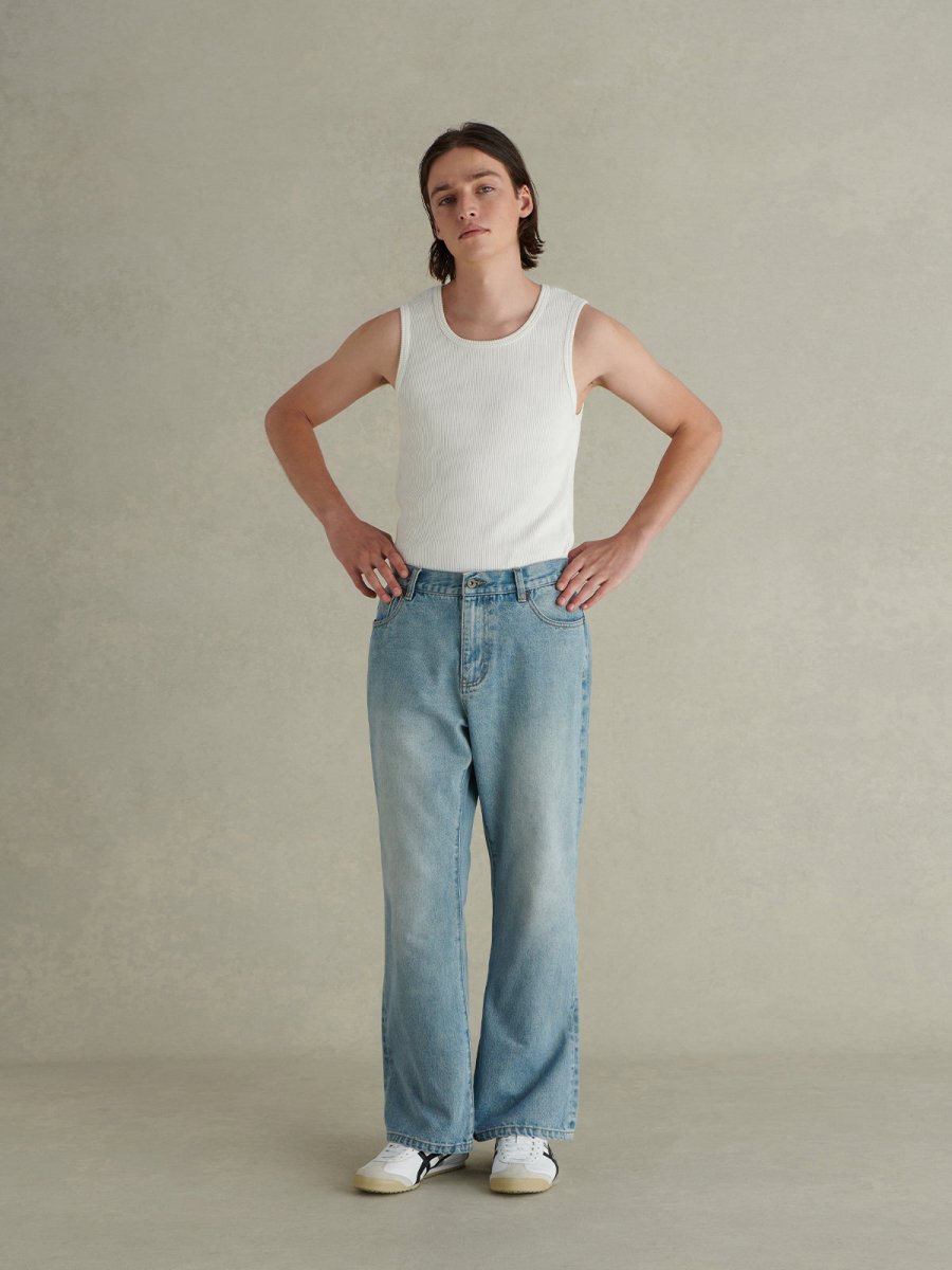 【14oz】light wash flare denim N3380 - NNine