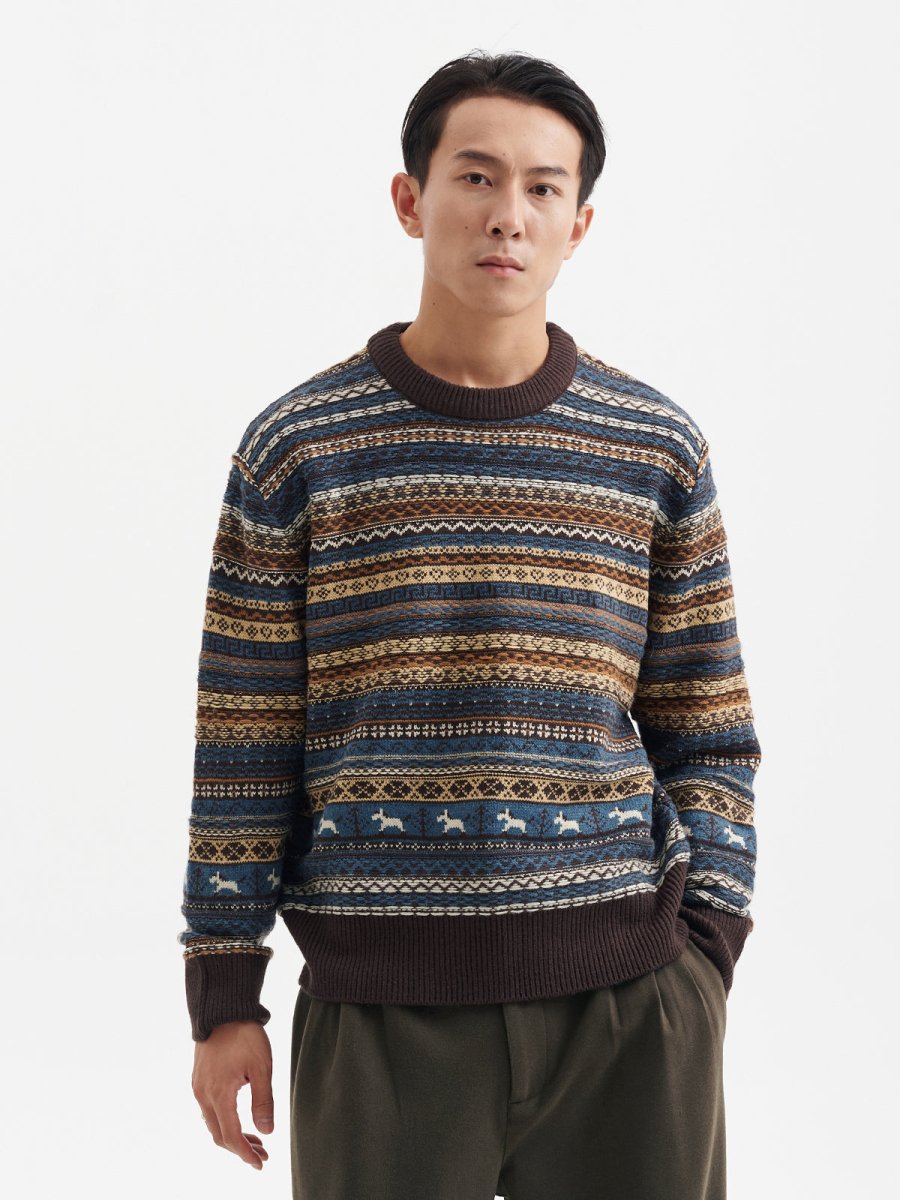 15%シープウール・フェアアイル・ジャカードニット N6225 - ファッション通販NNine(ナイン)