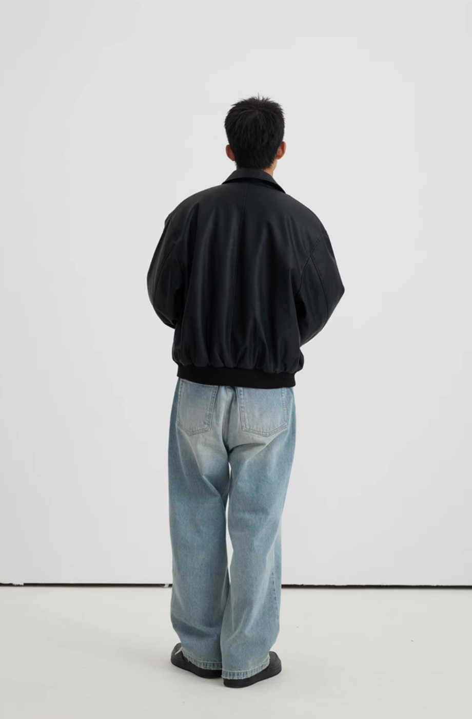 Retro sherpa PU leather jacket N4416