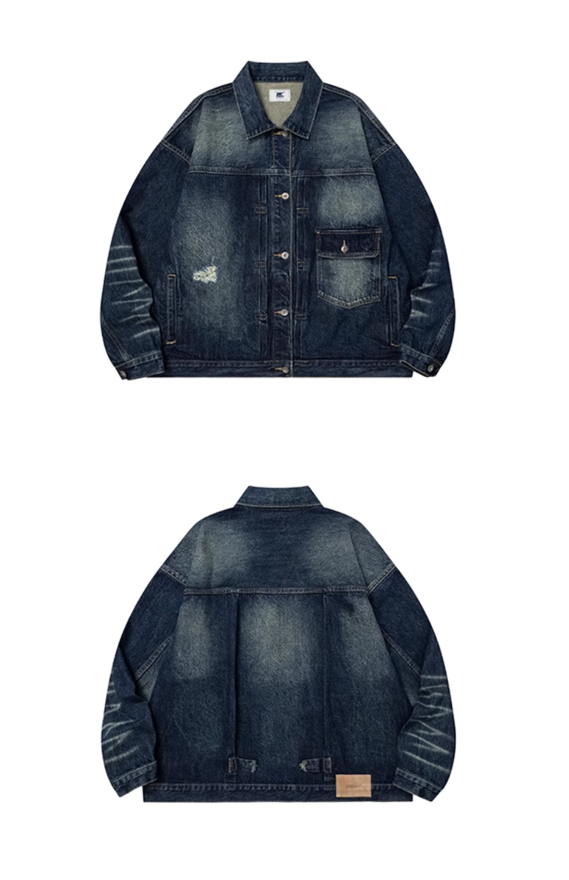 【14OZ】indigo wash denim jacket   N4458