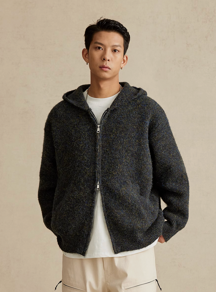 knit zip hoodie N4671