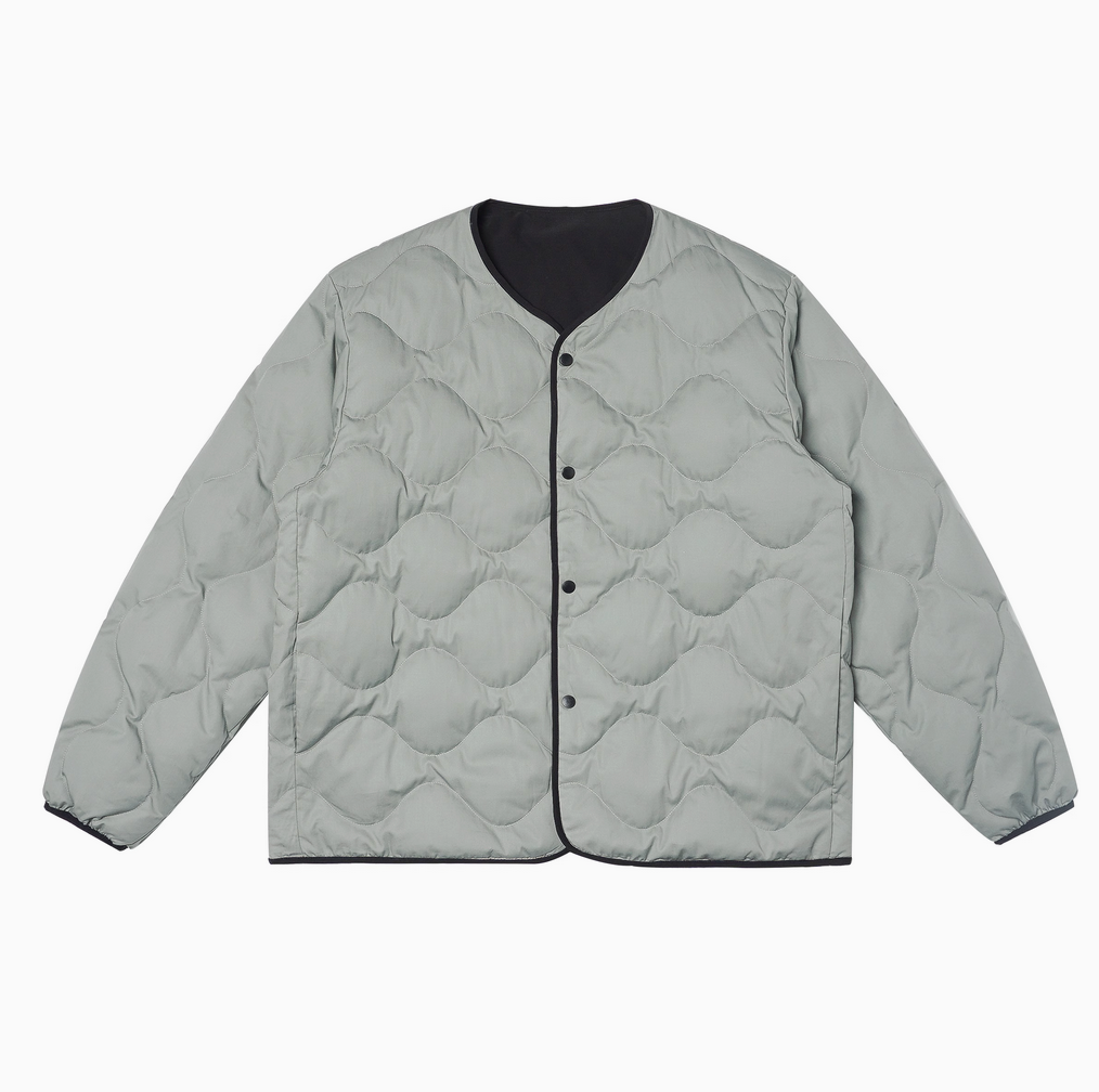 Reversible collarless quilted down jacket N4800