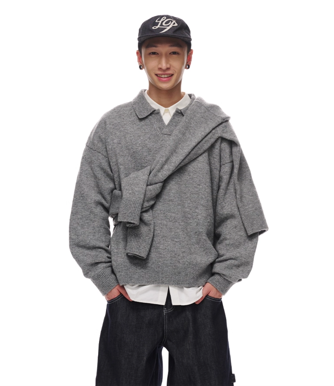 Soft Wool Long-Sleeve Skipper Polo Shirt N5726