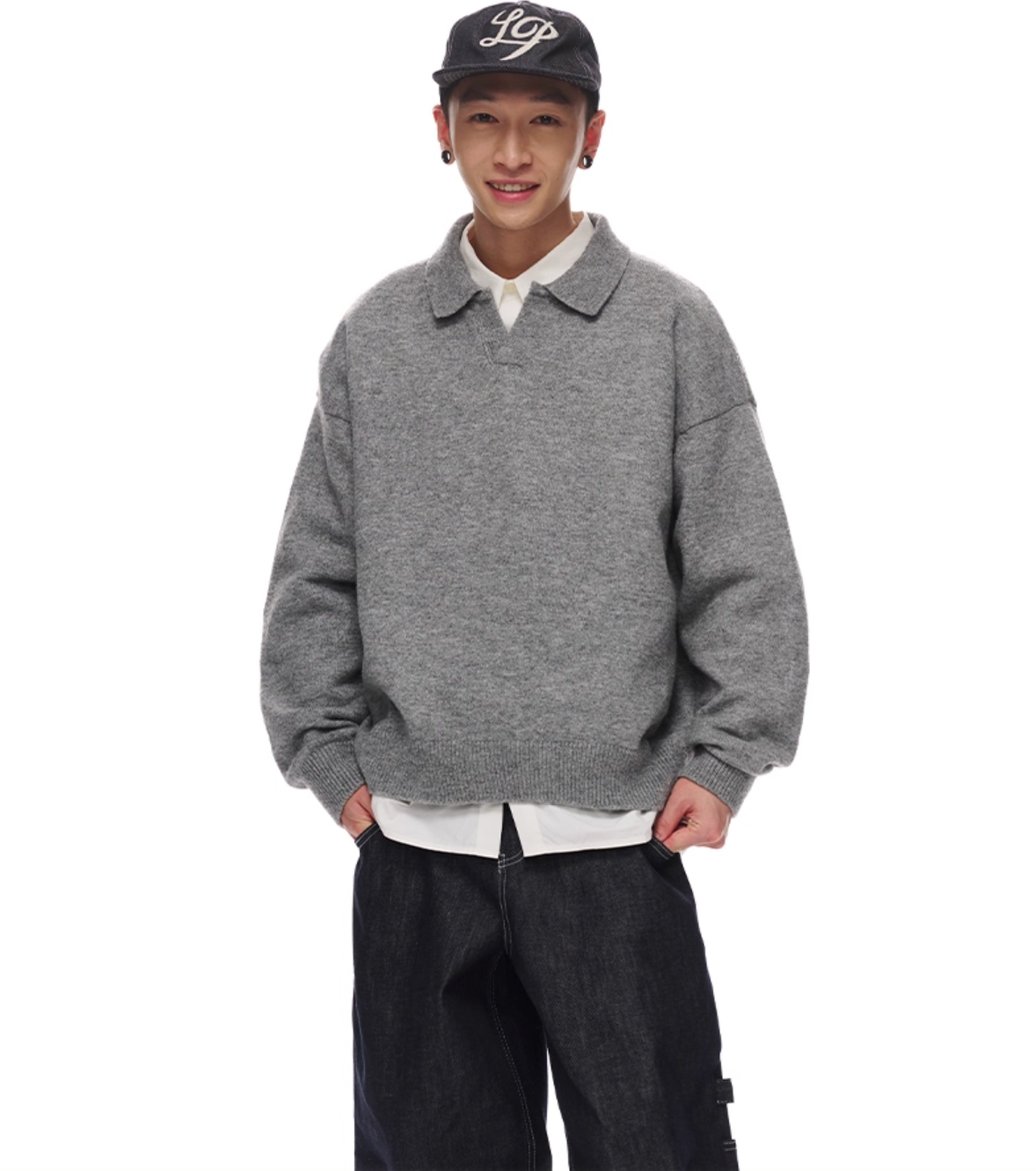 Soft Wool Long-Sleeve Skipper Polo Shirt N5726