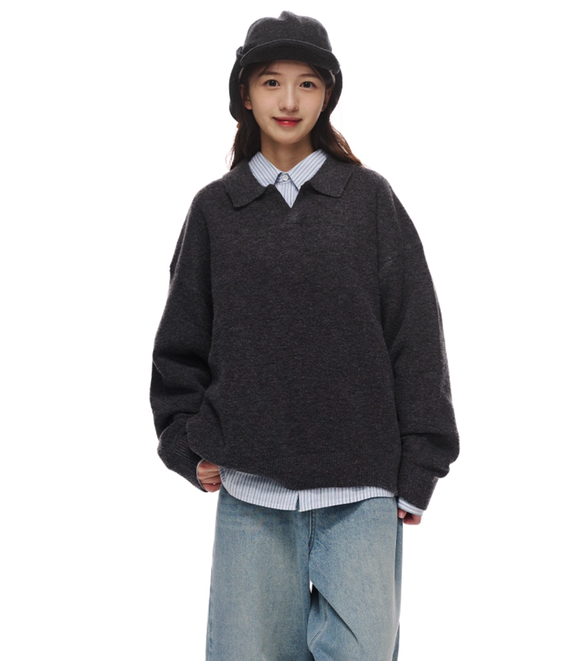 Soft Wool Long-Sleeve Skipper Polo Shirt N5726