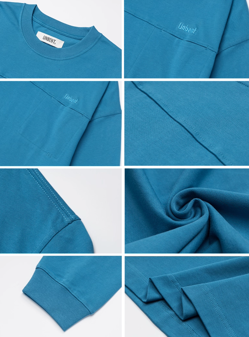 コットン刺繍ポケット ルーズロングTシャツ N5743