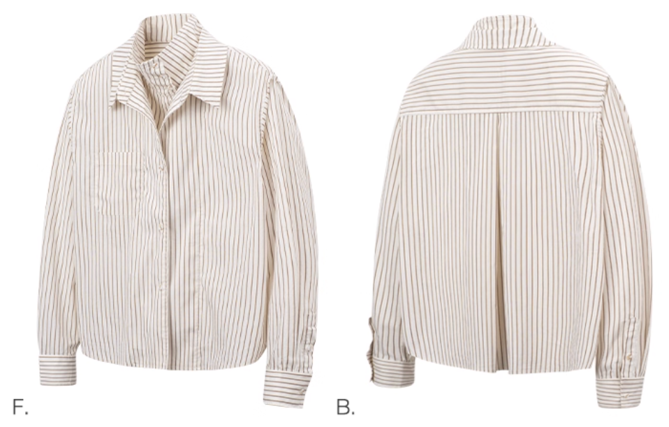 Fake two-piece striped shirt N5812