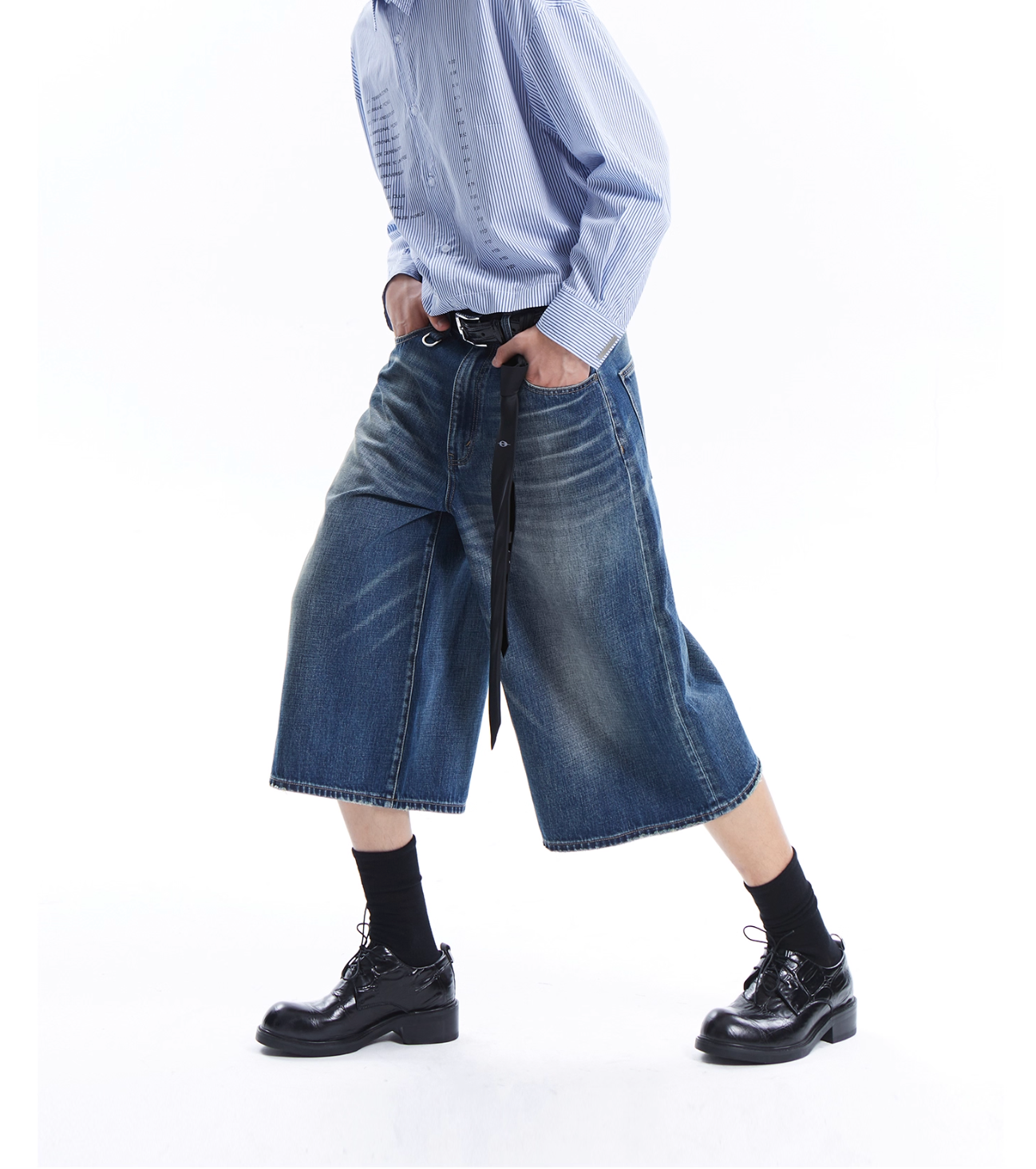 Half denim pants N5813