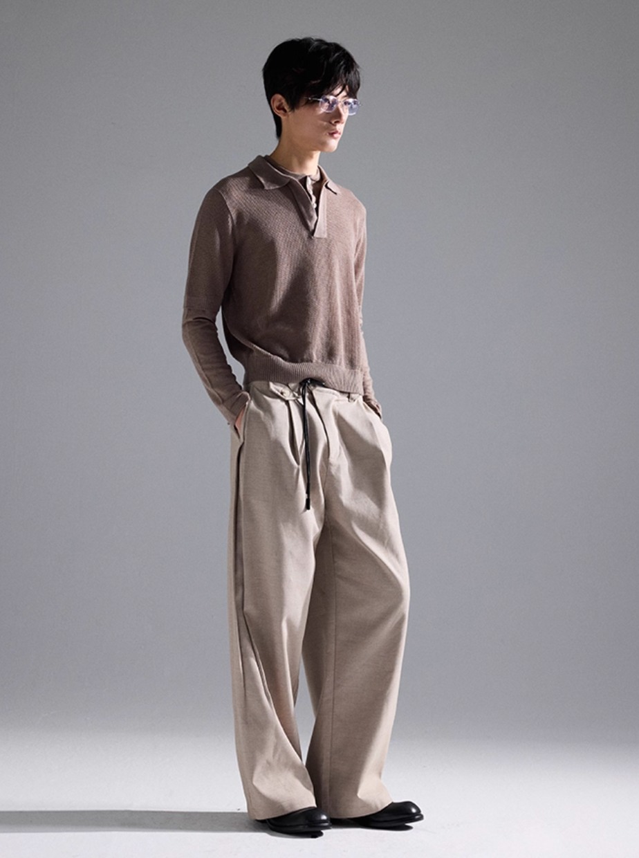 Drawstring wide pants N5815