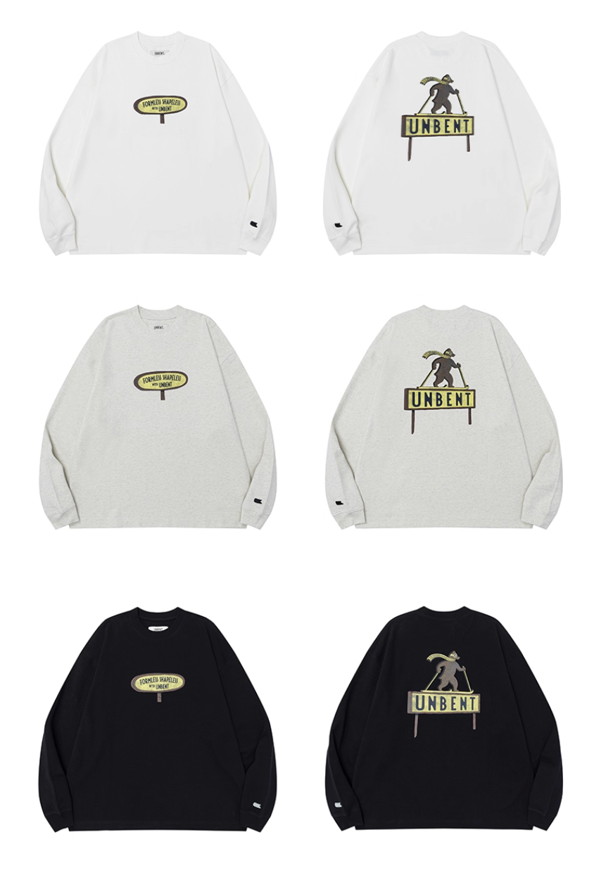 ユニセックス起毛プリントロングスリーブTシャツ N5832