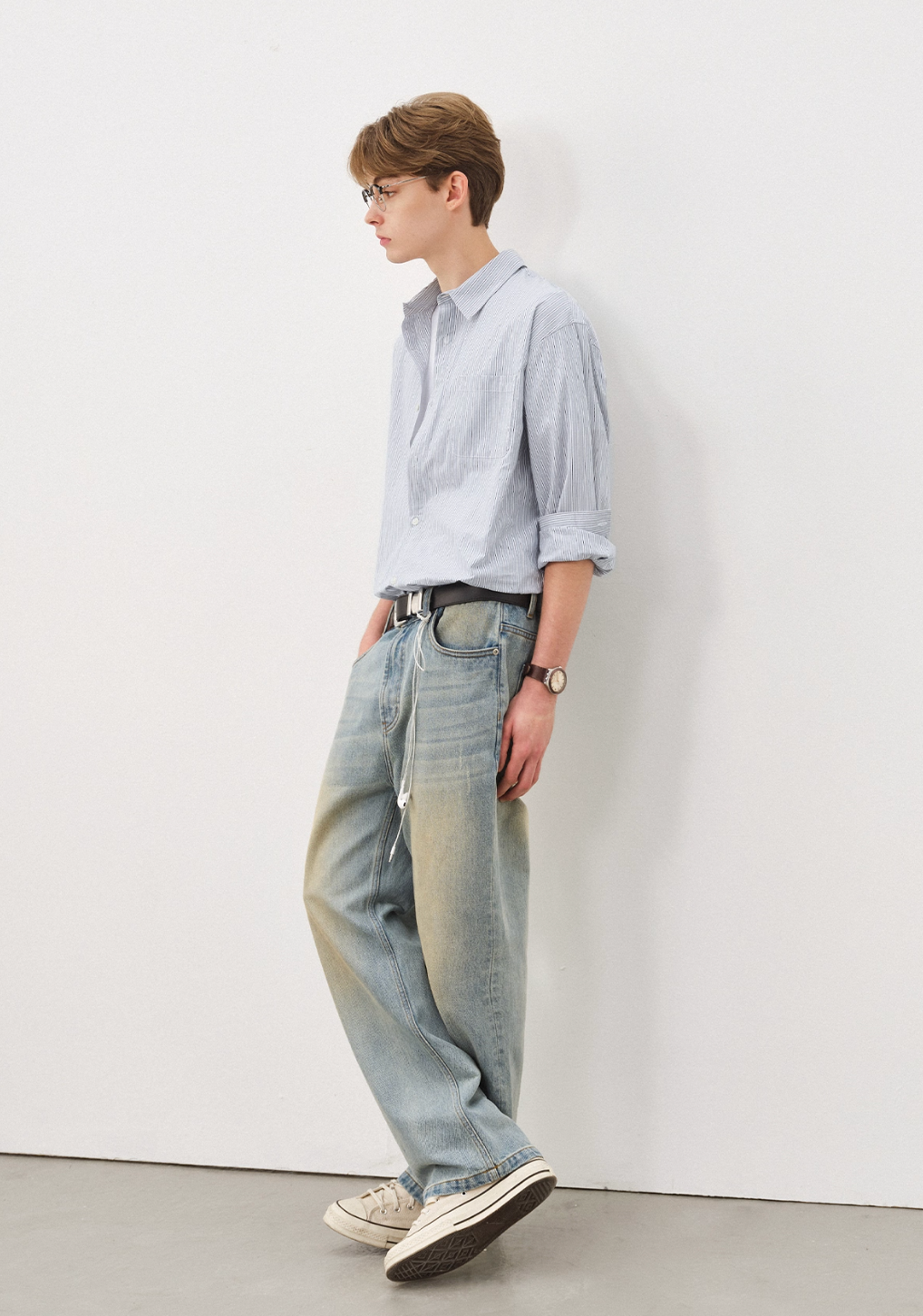 Neutral Simple Striped Shirt N5840