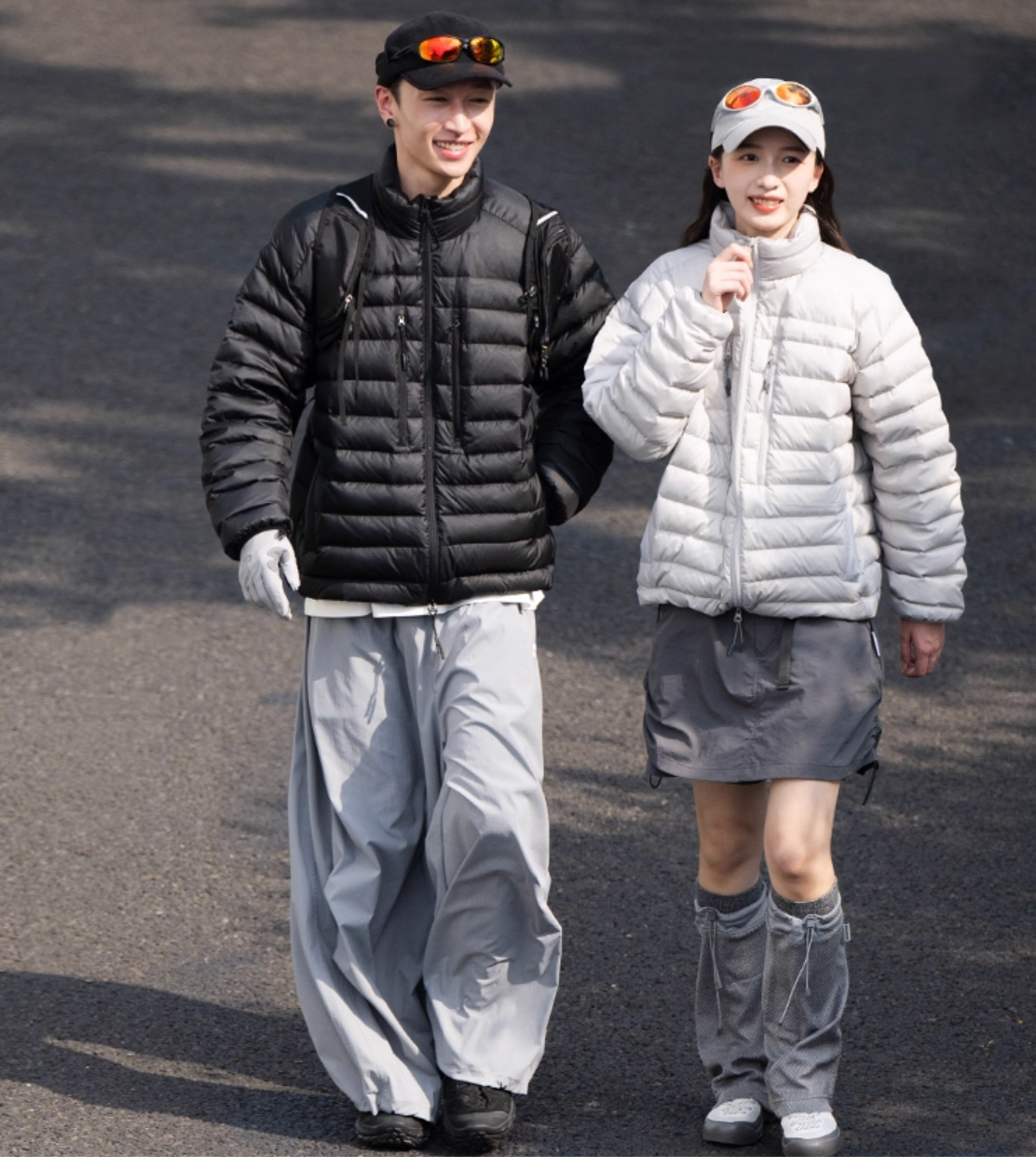 90%ホワイトダックダウン・防風撥水ボーダーキルトジャケット N5950