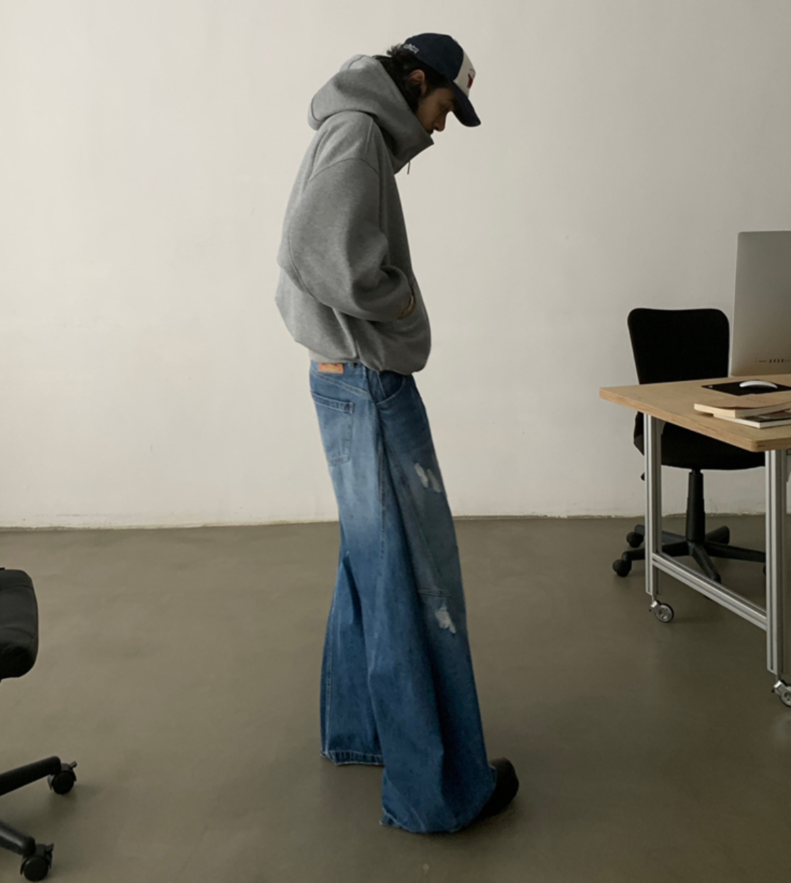 オーバーサイズ ボクシーフーディスウェット N5984