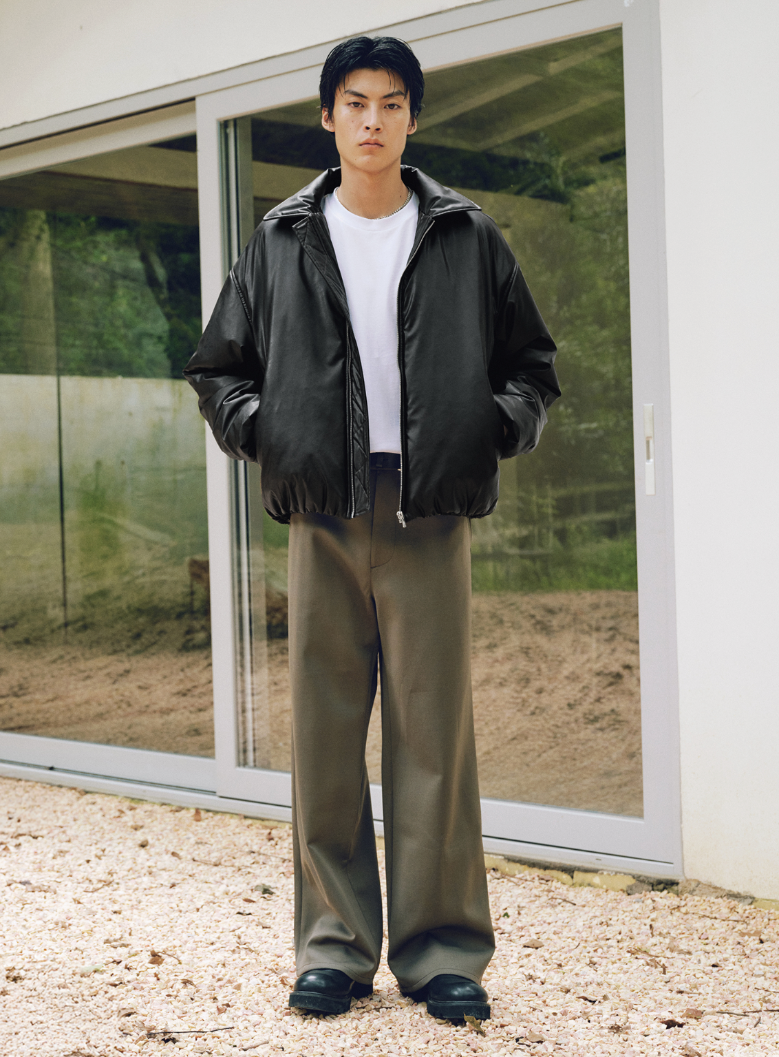 PrimaLoft® Gold・PUレザー・パデッドブルゾン N6100