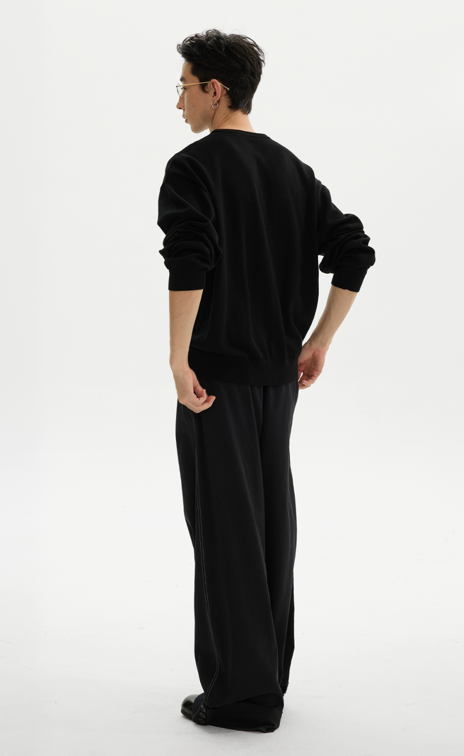 テンセルブレンド・ディープカフ・ワイドトラウザーズ N6102