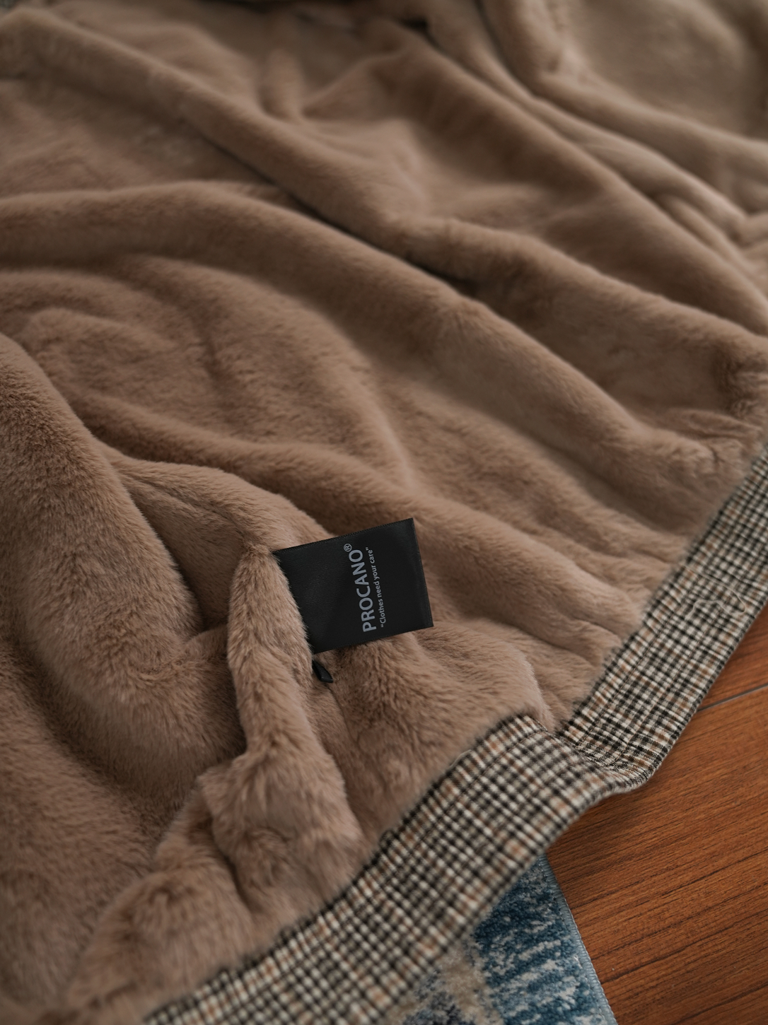 スエード襟・ミンクタッチニット・ハリントン N6105