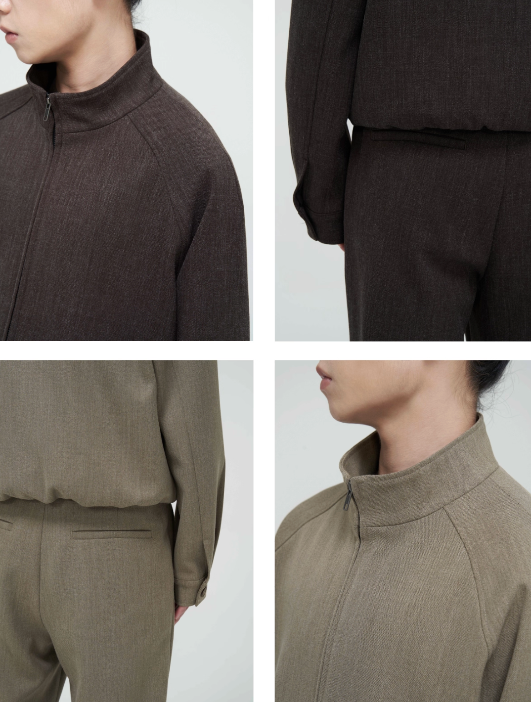 ファブリック・スタンドカラージップブルゾン N6111