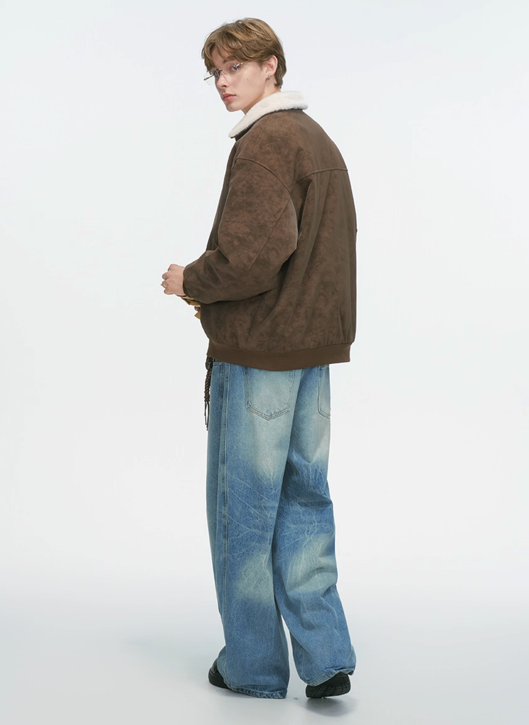 ボアカラー・フェイクスエード・パデッドブルゾン N6114