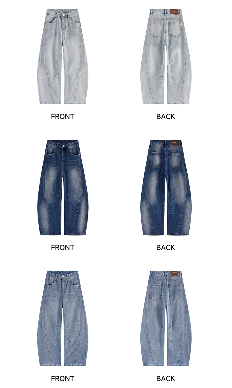 ウォッシュドワイドストレートデニム N6115