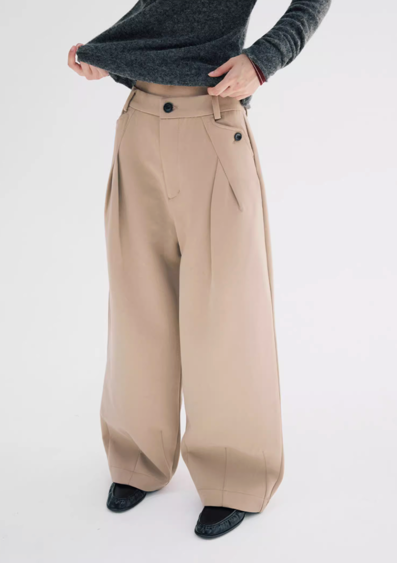 310Gヘビーウェイト・Aライン・プリーツトラウザーズ N6125