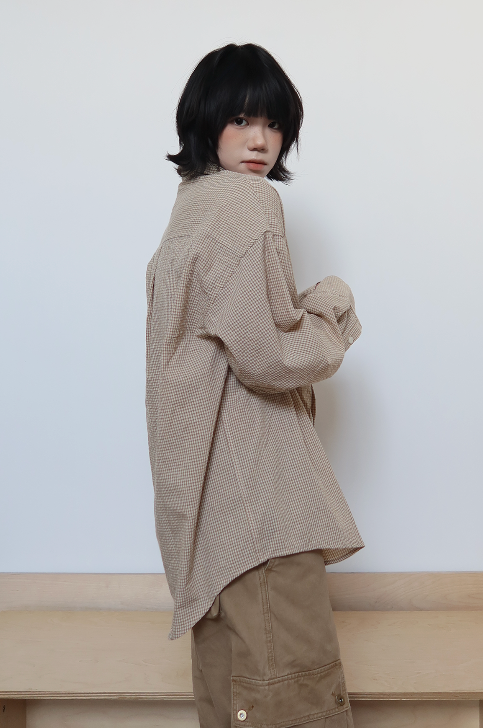 ギンガムチェック・ボックスシャツ N6161