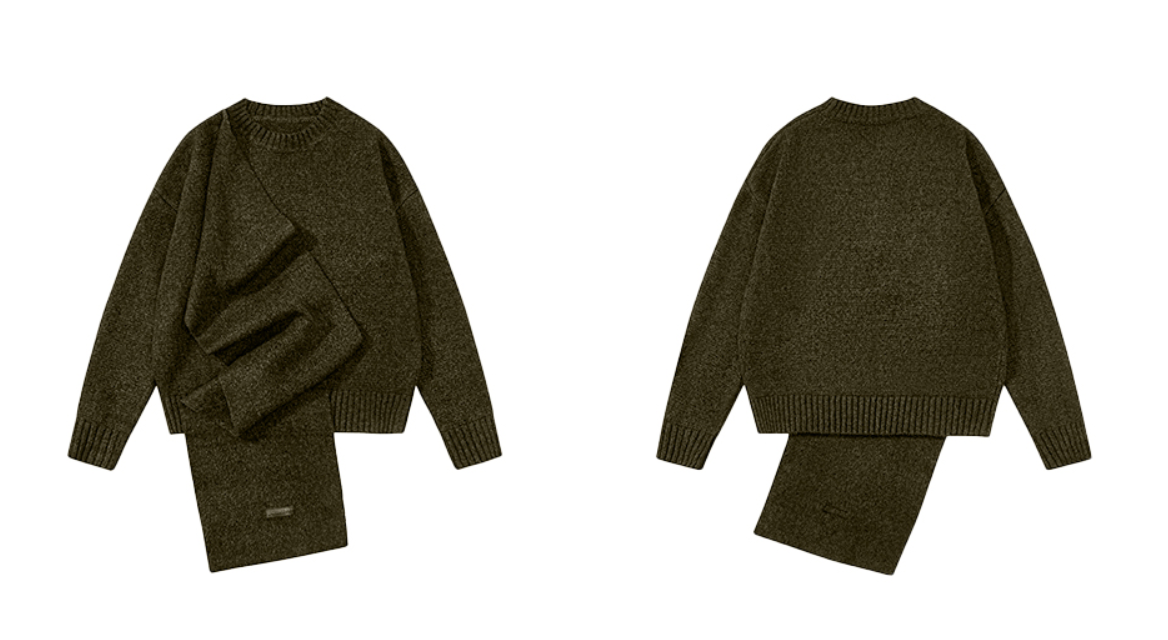 スカーフドッキング・アシンメトリー・デザインニット N6164