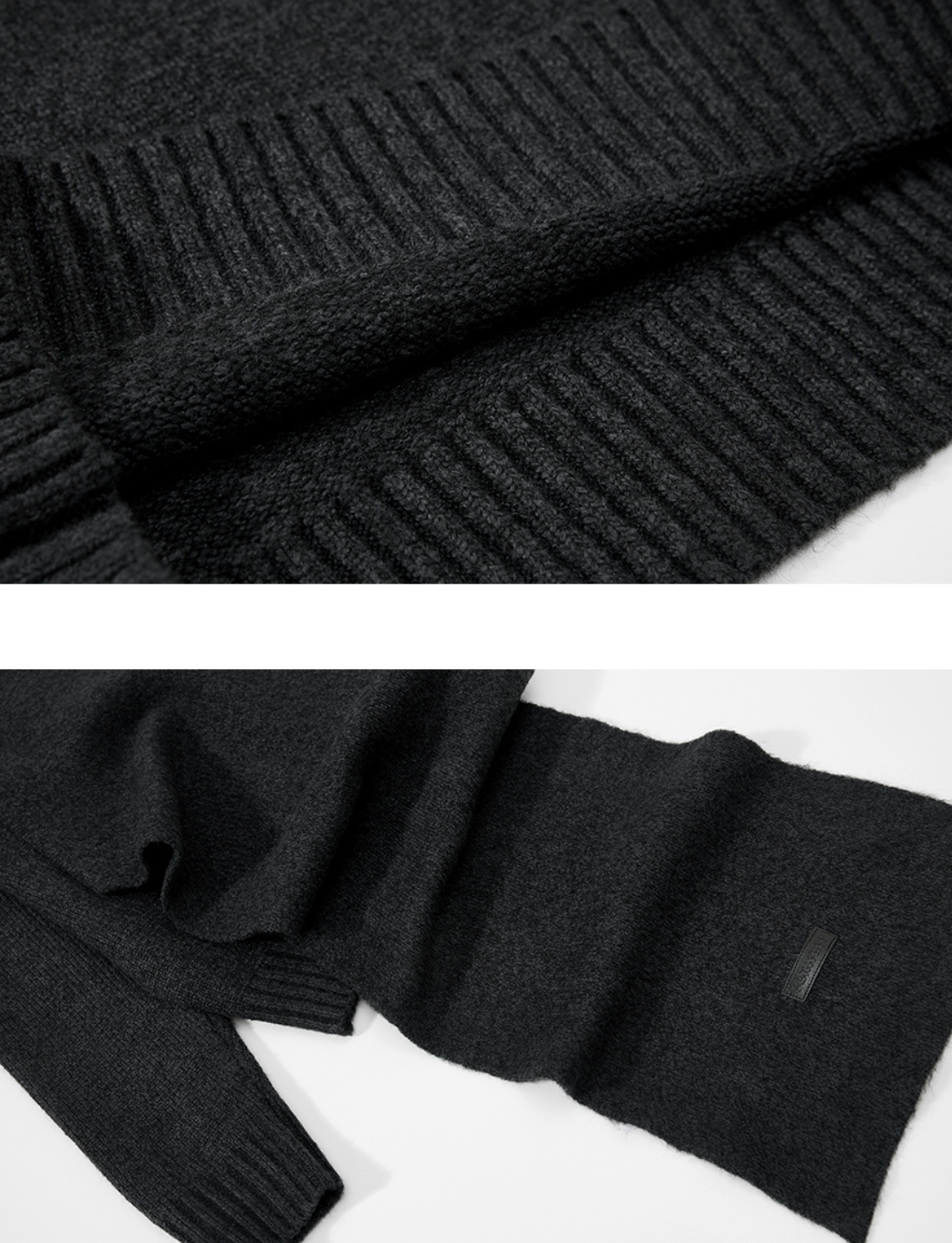 スカーフドッキング・アシンメトリー・デザインニット N6164