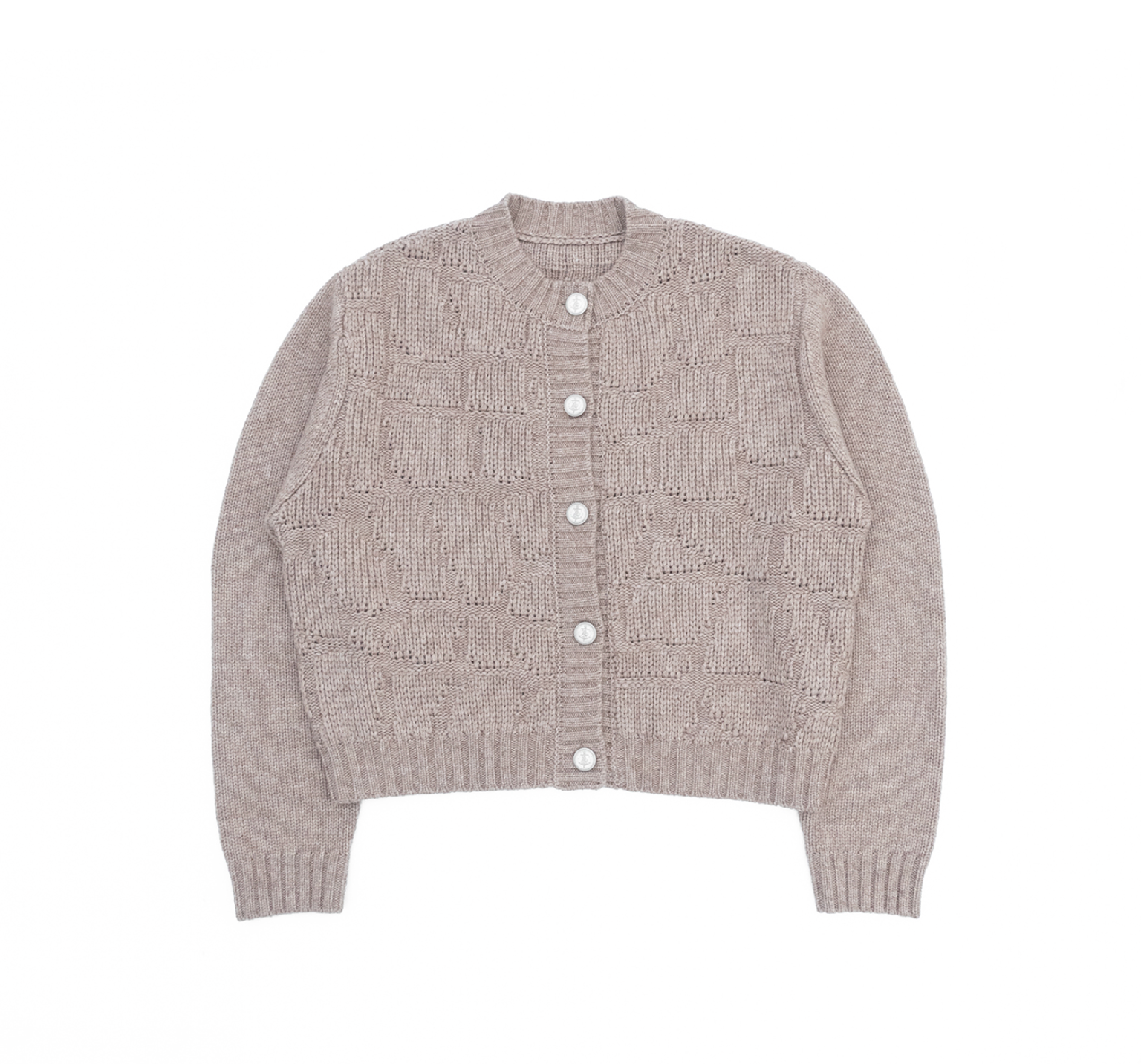 コンチョボタン・ウールブレンド・ジャカードカーディガン N6168