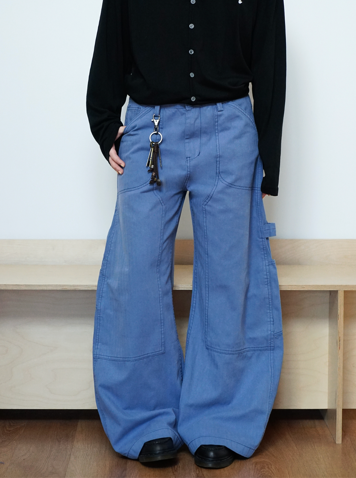 フレンチブルー・3Dカーブ・ワイドレッグデニム N6191