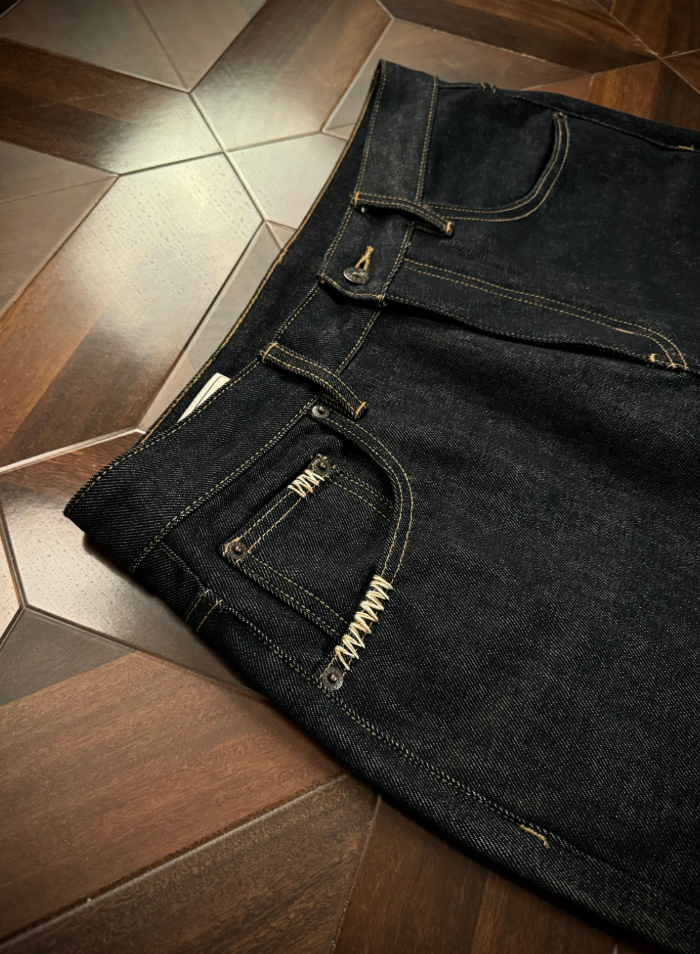 13.5ozリジッド・微フレア・ハンドステッチデニム N6204