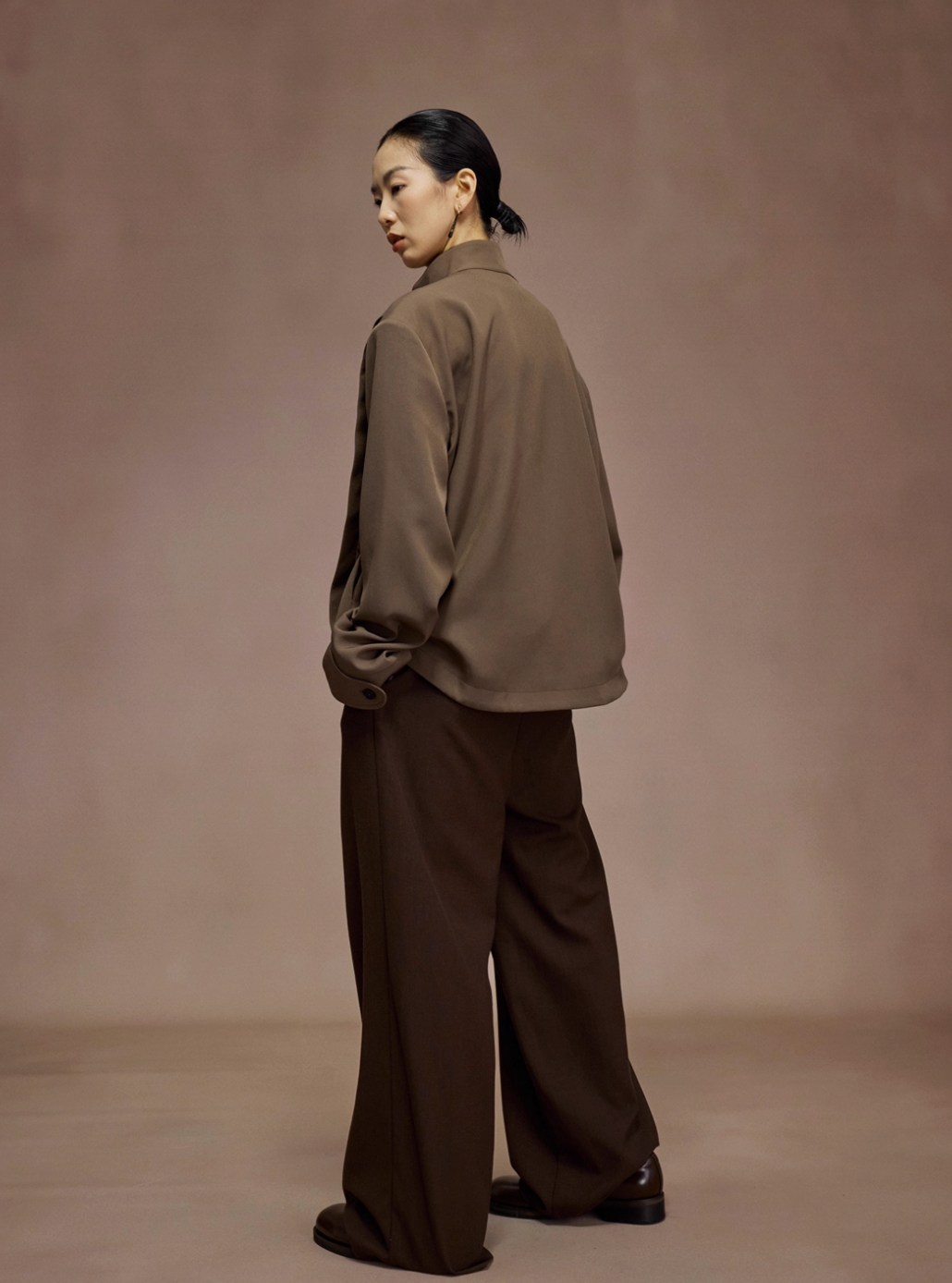 フロッグボタン・アシンメトリーウエスト・ワイドスラックス N6208