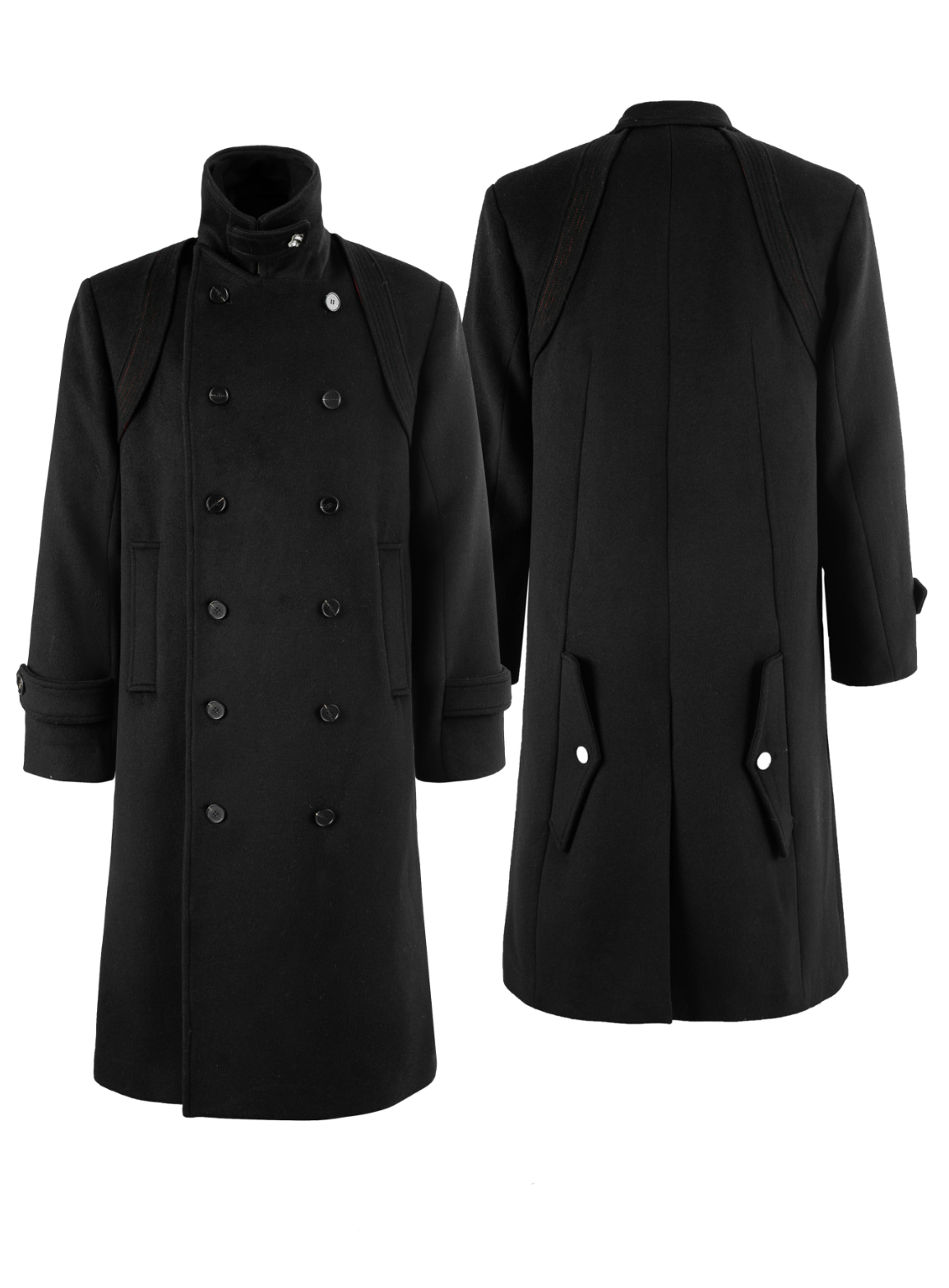 ウールブレンド・レイヤードヨーク・マキシ丈コート N6231