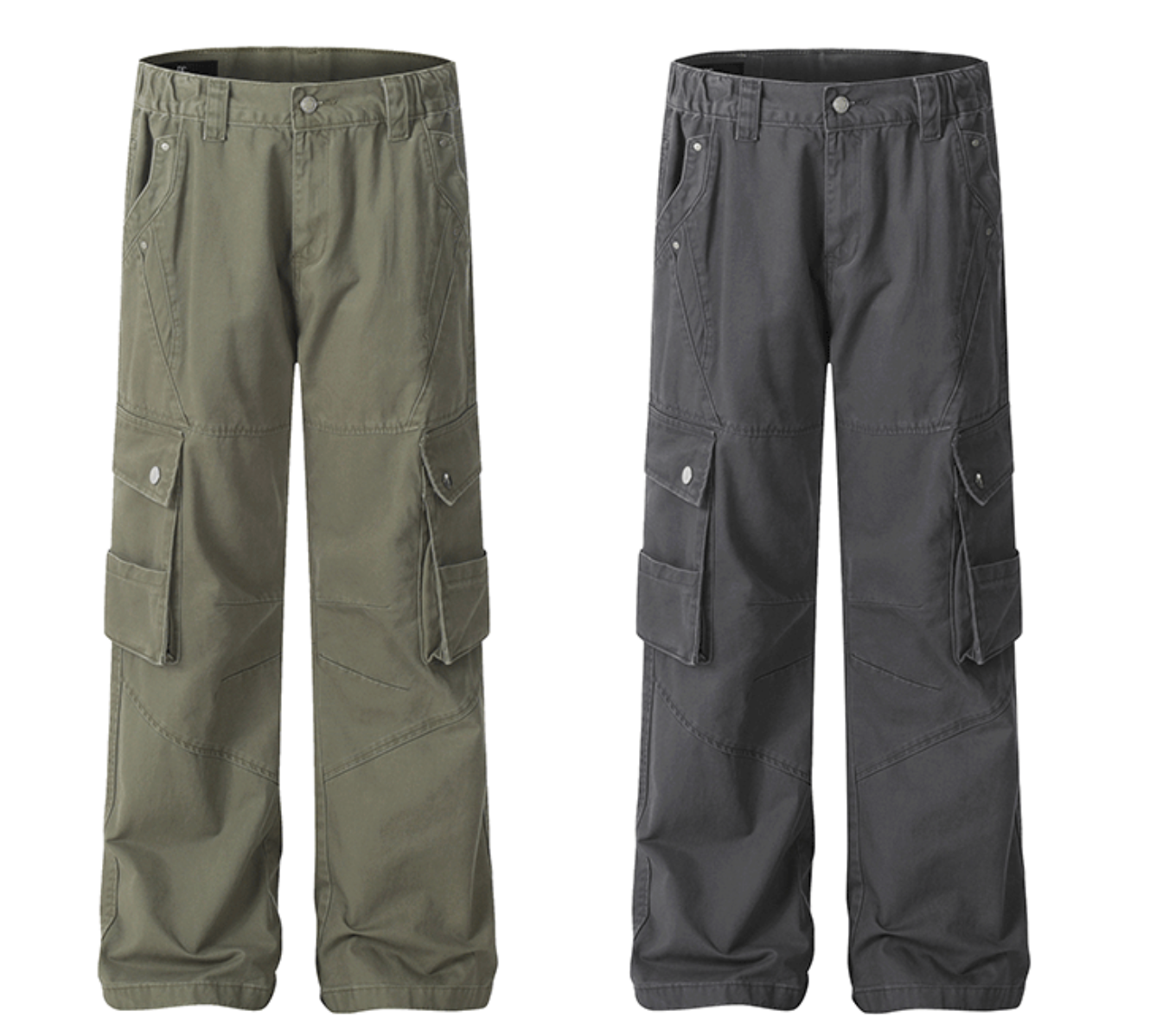 高密度コットン・マルチポケット・ワイドカーゴパンツ N6236