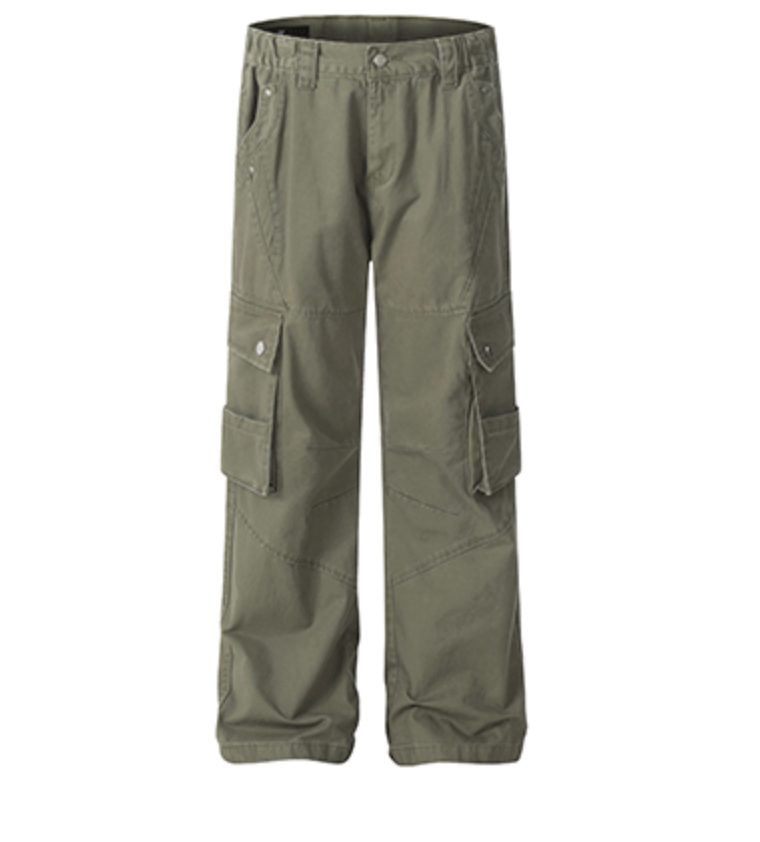 高密度コットン・マルチポケット・ワイドカーゴパンツ N6236