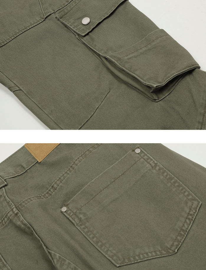 高密度コットン・マルチポケット・ワイドカーゴパンツ N6236